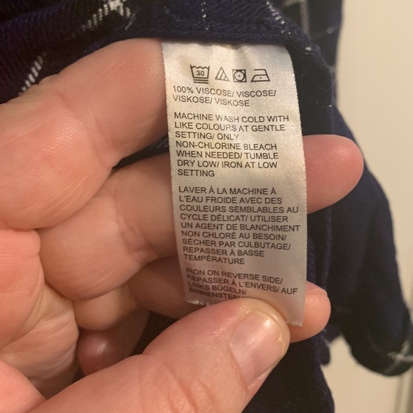 Plaid Navy Lord & Taylor Button Top - Picture 8 of 8